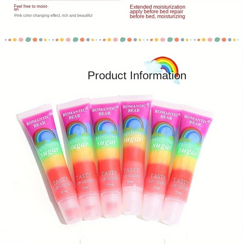 Rainbow Pearl Lip Gloss Glitter, Rainbow Jelly Lip Gloss, Sparkling Lips, Moisturizing Lip Skin, Keeping It Hydrated And Not Dry