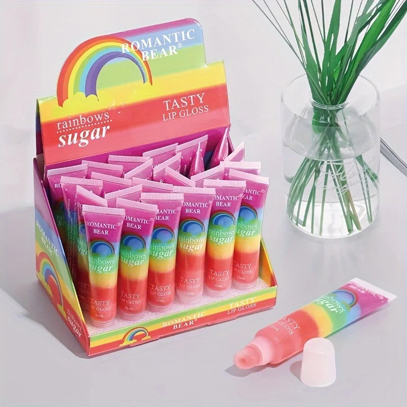 Rainbow Pearl Lip Gloss Glitter, Rainbow Jelly Lip Gloss, Sparkling Lips, Moisturizing Lip Skin, Keeping It Hydrated And Not Dry